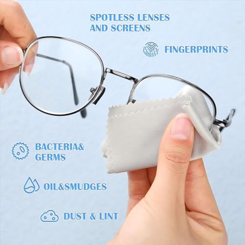 Sumind 100Pcs Eyeglass Cleaning Cloth Bulk 5.5 in Microfiber Glass Cleaning Cloths Eye Glasses Cleaner Wipes Microfiber Cloth for Glasses Phone Camera Lenses Screen Delicate Surfaces(Gray and Black)