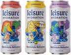 Leisure Hydration Non-Carbonated Electrolyte Refresher, Variety Pack - Low Sugar Nutrient Enhanced Water Beverage - Get The Best Hydration Packed w/ Magnesium & Ashwagandha For Mood & Stress Support, Non-GMO, 16 oz (12-Cans)
