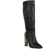 Vujkliy 11CM/4.33IN Fashion Pointed Toe Thick Heel Sexy Elegant Ladies Nightclub Boots High Knee High Pole Dance Boots