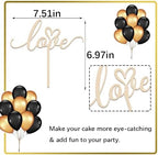 wood Love Cake Topper,Valentine's Day/Wedding Theme/Bridal Shower/Engagement Anniversary Party Decoration