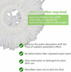 Mop Head for Hurricane Spin Mop Microfiber Mop Head for 360°Spin Magic Mop Refills Round Standard Size Mop Pads 4 Packs
