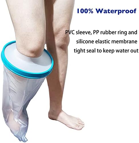 Tideshake - 100% Waterproof Extra Wide Leg Cast Cover for Showering, Reusable Extra Large Adult Short Leg Cast Protector, Cast Bag for Shower, Cast Cover for Showering Foot