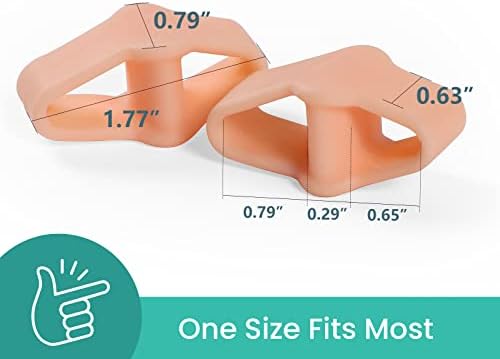 Welnove Pack of 12 Bunion Corrector, Toe Separators with 2 Loops, Big Toe Spacer Suitable for Bunion and Overlap Toe (Beige)