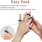 12PCS Acupressure Rings, 6 Colors Fidget Rings for Anxiety Relief, Silent Spiky Sensory Fidget Toys for Classroom Home Office Stress Reducer and Finger Massager