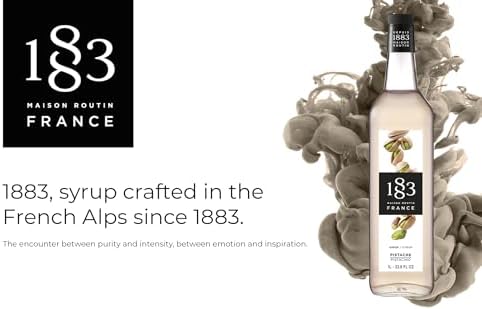 1883 Pistachio Syrup for Drinks, Made in France, 1 Liter Plastic Bottle