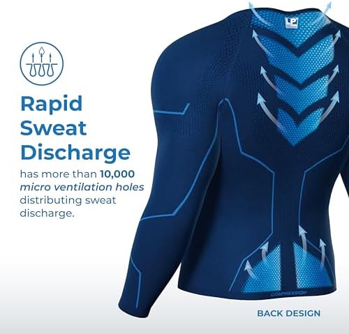LP SUPPORT ARM2401Z Men's AIR Compression Shirt - Long Sleeve Top for Sports and Workouts - Fast Drying Materials