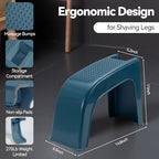 Shower Foot Rest for Shaving Legs, Non-Slip Pedicure Foot Rest, Shower Foots Step Stool for Shaving Legs, Plastic Sturdy Pedicure Stand - Blue