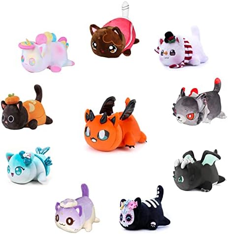 Cat Plush Toy,Mee-Meow Cat Food Plushies Cat, Cute Anime Cartoon Cat Stuffed Animal Figure Toy Plush Pillow Gift for Kids and Festival Gift (Donut Cat)