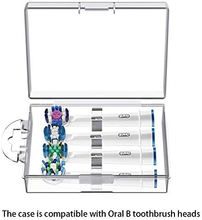 4 Packs Hygienic Protective Cover + 1 Electric Toothbrush Heads Storage Case for Oral B Toothbrush Heads