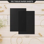 SANZIX 150 Sheets Black Tissue Paper for Gift Bags Bulk 14x20 Inch- Black Wrapping Paper for Christmas Gifts, Xmas Decorations, DIY, Halloween, Holiday Décor - Christmas Wrapping Tissue