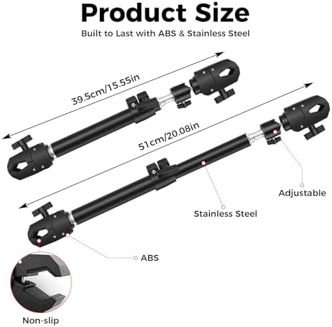 Wheelchair Umbrella Mount Holder, Umbrella Clamp for Wheelchairs, Adjustable Height & Angle, Easy Tool-Free Installation, Outdoor Sun & Rain Protection for Wheelchairs, Strollers（Only Mount）