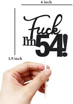 54 Cake Toppers, 54 Birthday Cake Toppers-Black Glitter, Funny 54th Cake Topper for Men,54 Cake Topper For Women, 54th birthday decorations,54th Birthday Cake Topper Fifty four