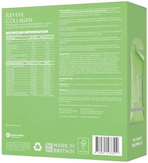 Revive Collagen 2500mg Plant-Based Vegan Collagen Peptides – Skin Hydrating Liquid Supplement with Vitamins B, C, D, E, Raspberry Flavor – Vegan Collagen for Women, 21 Fl Oz, 28 Sachets