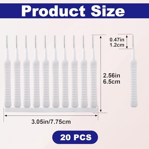 20pcs Shower Head Cleaning Brushes, Cleaning Bathing Nozzle Cleaners Picks, Anti-Clogging Showerhead Tools Accessories for Bathroom Small Hole Gaps- White