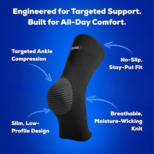 SB SOX Ankle Brace for Men & Women (1 Pair) - Ankle Support Stabilizer for Sprained Ankle, Sports, Achilles Tendonitis - Compression Ankle Sleeve