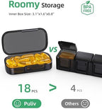 PULIV Weekly Pill Organizer with Large Capacity, Dual Protection Pill Box 7 Day, Arthritis Friendly Pill Case Easy to Open, Medicine Organizer for Vitamins, Medications, Fish Oils, Supplements (Black)