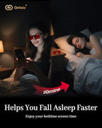 Goiteia Red Clip on Blue Light Blocking Glasses for Sleep-Block Blue & Green Light, Improve Sleep, Relieve Eye Strain and Headaches, Red Light Glasses for Screen Use