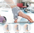 New Upgraded 2 in 1 Thumb Brace, Removable Thumb Spica Splint Left Right Hand with 3 Level Stability, Reversible Thumb Support for CMC, De Quervain’s Tendonitis, Trigger Thumb (M/L, Grey)