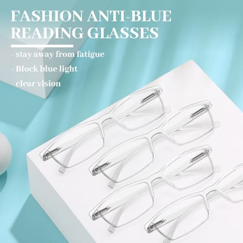LUFF 4Pcs Anti-Blue-ray Reading Glasses Portable Ultra-Light Readers(2.0X)