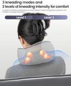 CILI Cordless Neck Massager Pillow with Heat, Shiatsu Neck Massager for Pain Relief Deep Tissue,Heated Massage Pillow for Travel,3 Adjustable Intensity