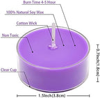 DEYBBY Scented Soy Wax Tealight Candles Bulk, Lavender Aromatherapy Candle for Stress Relief, Clear Cup Long Lasting, for for Relaxation, Spa and Bath|Pack of 12