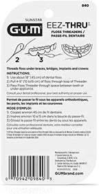 GUM EEZ-Thru Floss Threaders, Dental Flossers for Braces, Bridges, & Implants