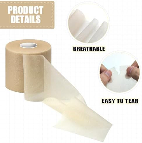 Pre-wrap Athletic Tape,2.75 Inches X 30 Yards Roll Pre wrap Headbands for Hair Soccer,Foam Underwrap Sports Wrap for Ankles Wrists Hands Knees Elbows (Beige)