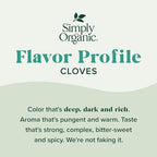 Simply Organic Ground Cloves 2.82 Ounce Jar, Pure Organic Ground Cloves, Kosher, Pungent Warm Aroma, Bittersweet & Spicy