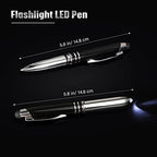 Zonon 15 Pieces LED Ballpoint Pen with Stylus Tip, Multi-Function Capacitive Pen with LED Flashlight, 1.0 mm Black Ink Metal Ballpoint for Touch Screens, 3 in 1 Stylus(Delicate Colors)