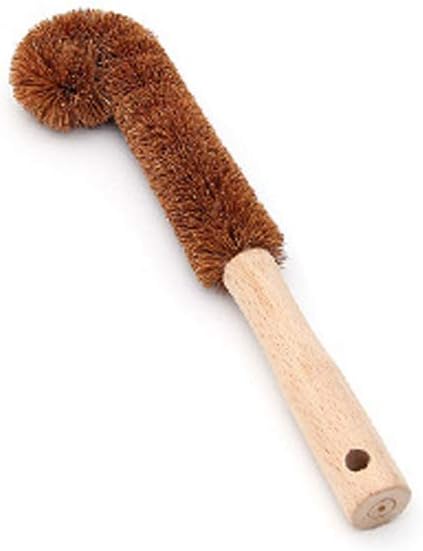Cleaning Brush with Wooden Handle, Kitchen, Coconut Fiber Solid Bristles, Dish Bottle Scrub Wash Tool