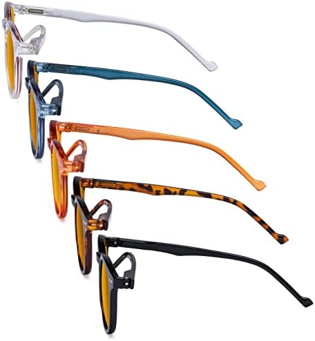 Eyekepper 5-Pack Oval Round Spring Hinges Eyeglasses Includes Sunglasses