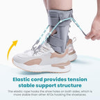 AFO Foot Drop Brace Splint, Adjustable Drop Foot Up Ankle Support for Walking with Shoes, Improve Walking Gait, Fits Right & Left, Women and Men - Gray