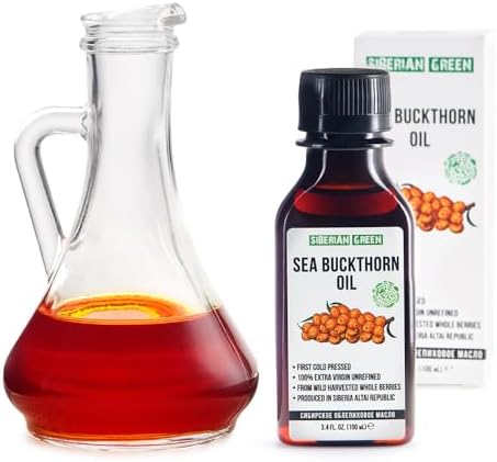 Siberian Sea Buckthorn Oil | 100% Natural Extra Virgin Cold Pressed 100 ml / 3.4 fl oz | Unrefined Raw Vegan | Exclusive Healthy Diet Food Grade