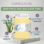 Dr Joe Lab Camellia Seed Oil 128 oz Pure Natural Cold Pressed Unrefined Extra Virgin Camellia Oil 1 Gallon - for Hair Skin Body Nails and Beard - Moisturizing, Soothing, Hydrating, & Nourishing