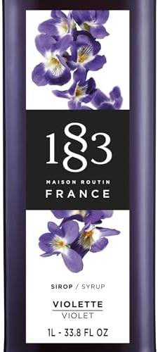 1883 Violet Syrup for Drinks, Made in France, 1 Liter Glass Bottle