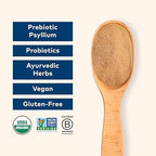 ORGANIC INDIA Psyllium Husk Powder - Pre & Probiotic Fiber Supplement, Whole Psyllium Husk Supplement, Unflavored Powder, Dietary Fiber, USDA Organic, Gluten Free - 10 Oz