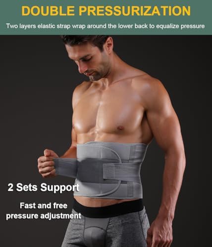 Back Brace for Lower Back Pain Men Women, Back Support Brace & Elastic Supports Belly Band Stomach Wrap Waist Belt Waist Trainer, Waist Brace Waist Trainer for Men Sciatica Pain Relief (Black, XXL)