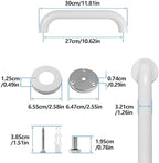 Shower Grab Bar, 2 Pack 12 Inch White Bathroom Safety Bar, 1.25" Diameter 304 Stainless Steel Grab Bars for Bathtubs and Showers, Handicap Shower Grab Bar for Seniors Elderly