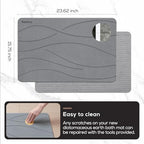 Natural Stone Bath Mat, Absorbent and Quick Dry, Diatomite Non-Slip Bathroom Rugs, Easy to Clean, Rugs for Bathroom Kitchen Living Room Doormat, Home Decor Accessories, 15.3″x23.6″, Dark Gray