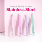 Brushworks HD 4 Piece Combination Tweezer Set - Pastels