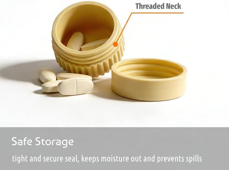 4pc Soft Silicone Pill Organizer, Small Compact Pill Case for Purse, Portable Jewelry Holder, Color-Coded Medicine & Vitamin Box
