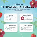 Damtuh Strawberry Hibiscus Cold Brew Tea Bags – Refreshing Fruit Herbal Tea with Real Hibiscus Flowers & Strawberry Flavor – Caffeine-Free Iced Tea for Summer Hydration (1.5g x 20 Count)