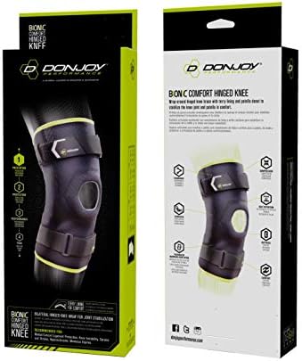 DonJoy Performance Bionic Comfort Hinged Knee Brace for Meniscus Injury & Sprained Ligaments - Wrap-Around Style Brace for Athletes and Active Users, Small/Medium