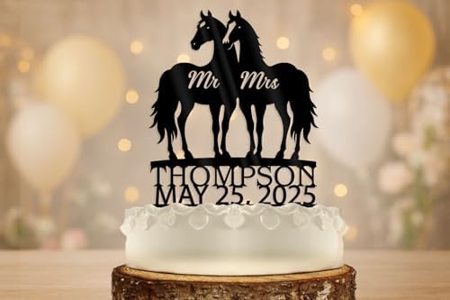 Horses Country Western Wedding Cake Topper Rustic Weddings Cowboy and Cowgirl