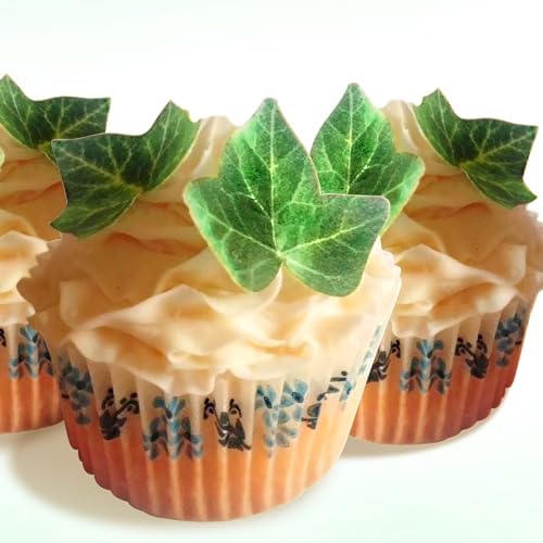 Sugar Robot - Edible Small Ivy Leaves - Small Size - Edible leaves for cake decorating - Premium Crafted - Made in the USA Cake -Set of 24 (Ivy Leaf)