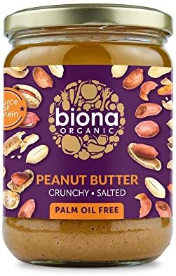 Biona Organic Peanut Butter Crunchy 500g - Pack of 2