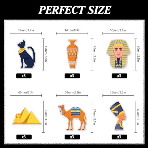 18-PCS Ancient Egypt Themed kids Happy Birthday Pyramid Cupcake Toppers Set - This is an exquisite themed birthday party, baby shower party, Egyptian theme party mummy Tutankhamen decoration - LIANGSS