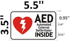Aed Inside Sign - Automatic External Defibrillator Insdie Sign (White, Double Sided Tape,Aluminium, White3.5X5.5, Aluminium Rust Free,W)