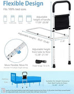 Bed Rails for Elderly Adults Safety, Adjustable Bed Assist Rails for Seniors, Bedrails with Support Legs and Storage Pocket, Bed Railing Cane Fit Single, Double King,Queen,Full, Twin Beds