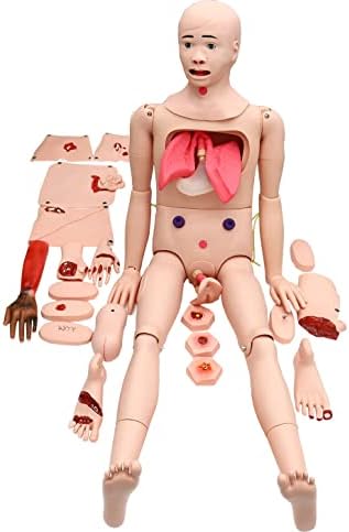 Teaching Model Tools,Multifunctional Patient Care Manikin Training 24 Wound Modules Care Anatomical Human Model Advanced Trauma Training Manikin Model Demonstration Manikin for Men